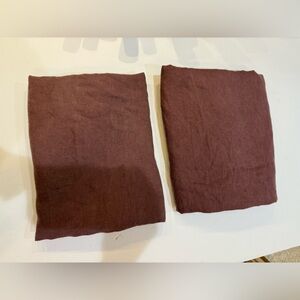 Set of 2 LINEN Pillowcases King 20 W By 40 L Burgundy Wine